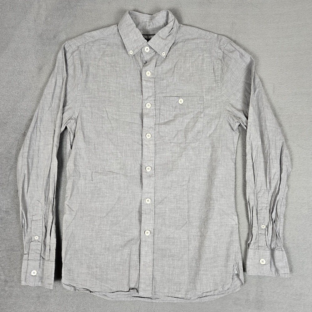 Todd‎ Snyder Shirt Mens XS Favorite Oxford Long Sleeve Button Down Gray Cotton